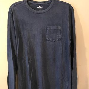 Hollister blue distressed long sleeve